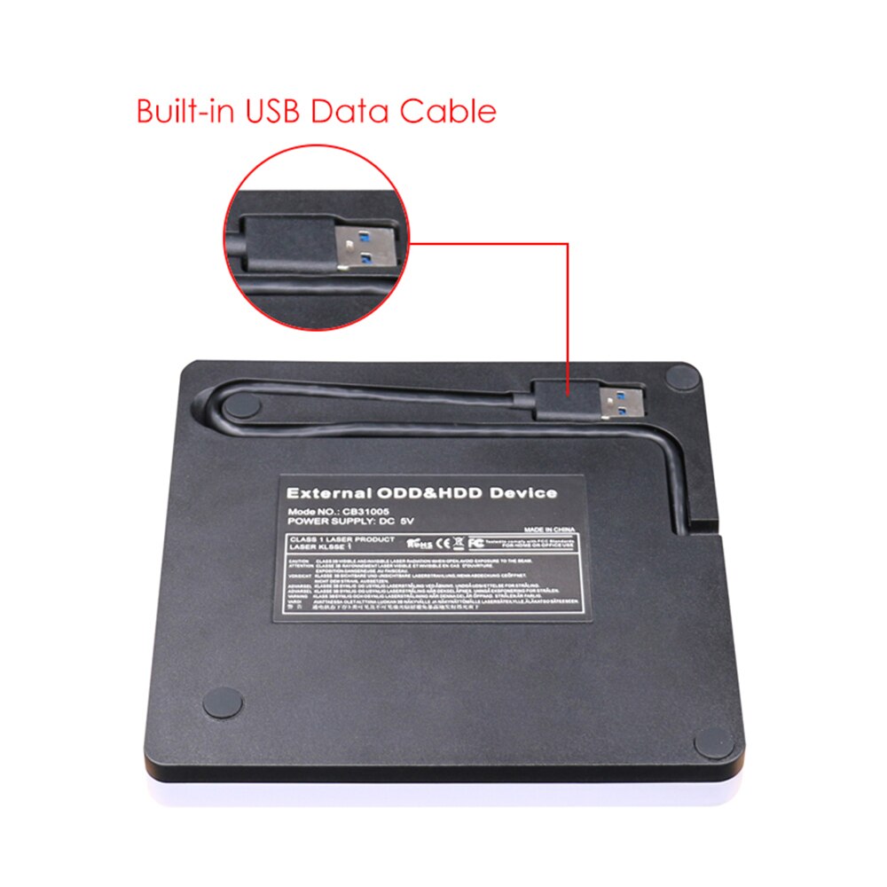 Unidad de Dvd portátil USB 3,0 ultradelgada, óptica ODD, grabadora de DVD, transferencia de fecha de 5Gbps, para PC móvil y portátil
