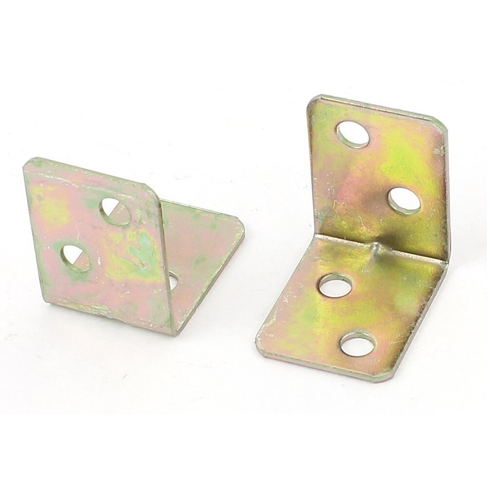 Metal Shelf Support 90 Degree Right Angle Bracket 12pcs Brass Tone