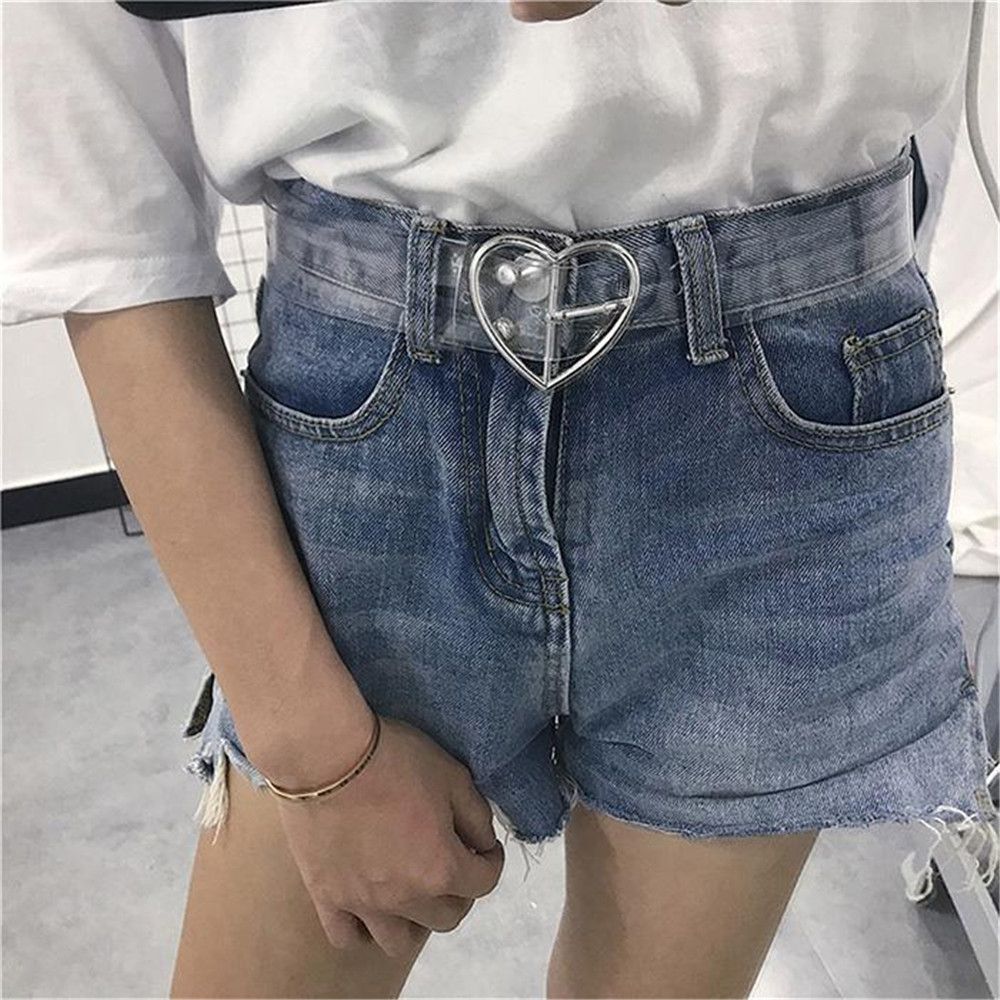 Female Round Buckle Waist Belt Metal Buckle Casual PU Leather Belt Clothes Accessories for Women Heart Ring Decorative: 6