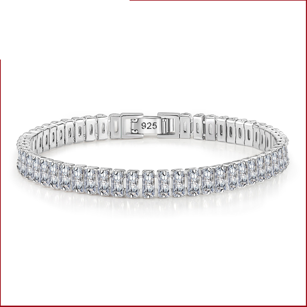 mode 925 sterling zilveren vierkante zirkonia armband eenvoudige temperament armband verjaardagsfeestje cadeau voor vrouwen fijne sieraden