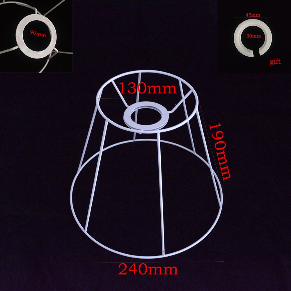 Xianfan Circular Lampshade Frame Ring 17/23.5/25.5cm Diameter Lamp Light Shade DIY Making Kit Set Iron E27 Lampshade Frame: 130 and 240 and 190