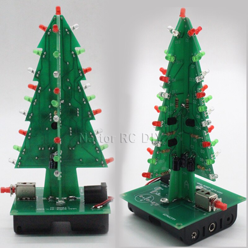 Weihnachten Baum LED DIY Kit Dreidimensionale 3D Rot/Grün/Gelb LED-Blitz Schaltung Teile Elektronische Spaß Suite Weihnachten