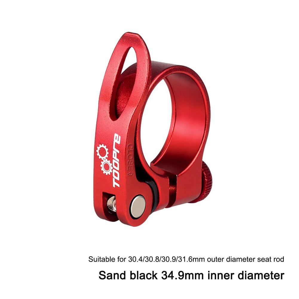 Aluminum Alloy Bike Seat Tube Clip Quick Release Mountain MTB Bicycle Saddle Seat Seatpost Clamp Riding Sapre Parts: Red 34.9mm