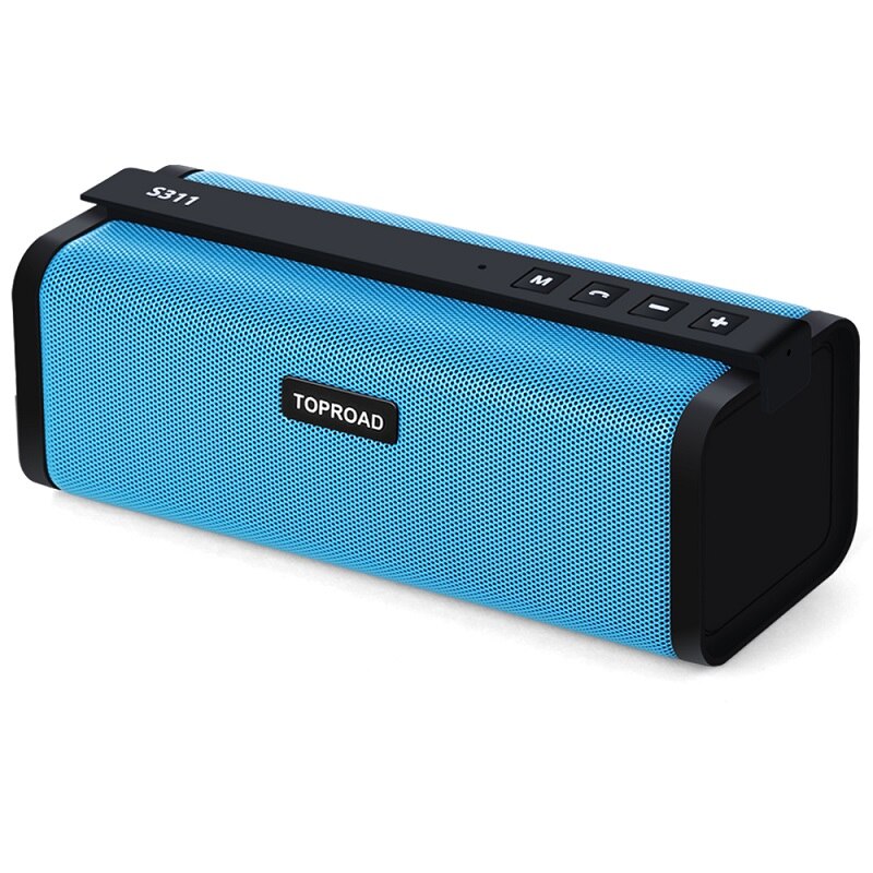 TOPROAD portátil 10W Altavoz Bluetooth HIFI estéreo inalámbrico gran potencia Soundbox Subwoofer columna altavoces soporte TF FM Radio AUX: blue speaker