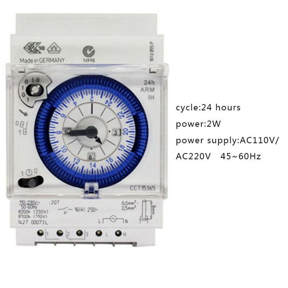 110-120V Mechanical Timer Switch 24Hr Programmable For Household Lighting Kitchen Reminder Countdown Timer Clock