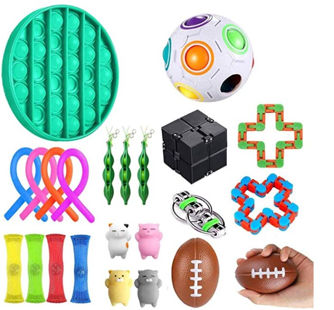 Fidget Sensory Toy Set Stress Relief Toys Autism Anxiety Relief Stress Pop Bubble Toysn for Adultssensory Decompression Artifac