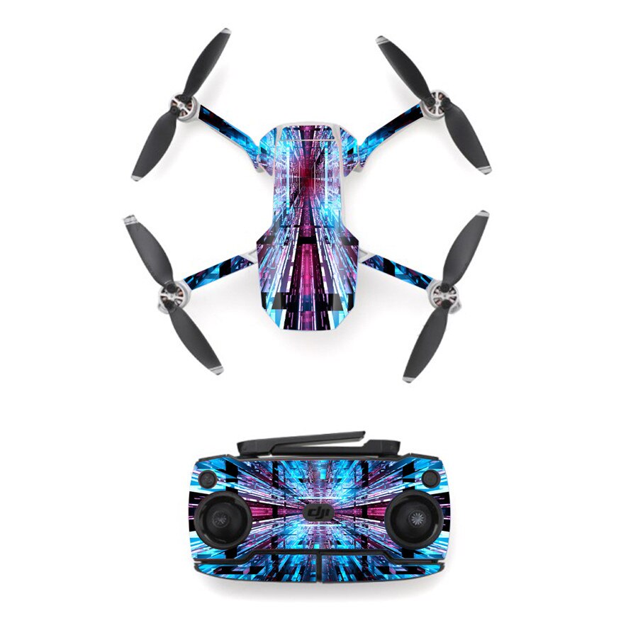 Pegatina de piel de estilo de línea hermosa para Mini Dron DJI Mavic y control remoto, calcomanía de vinilo, cubierta de piel, 13 estilos disponibles: Style 4