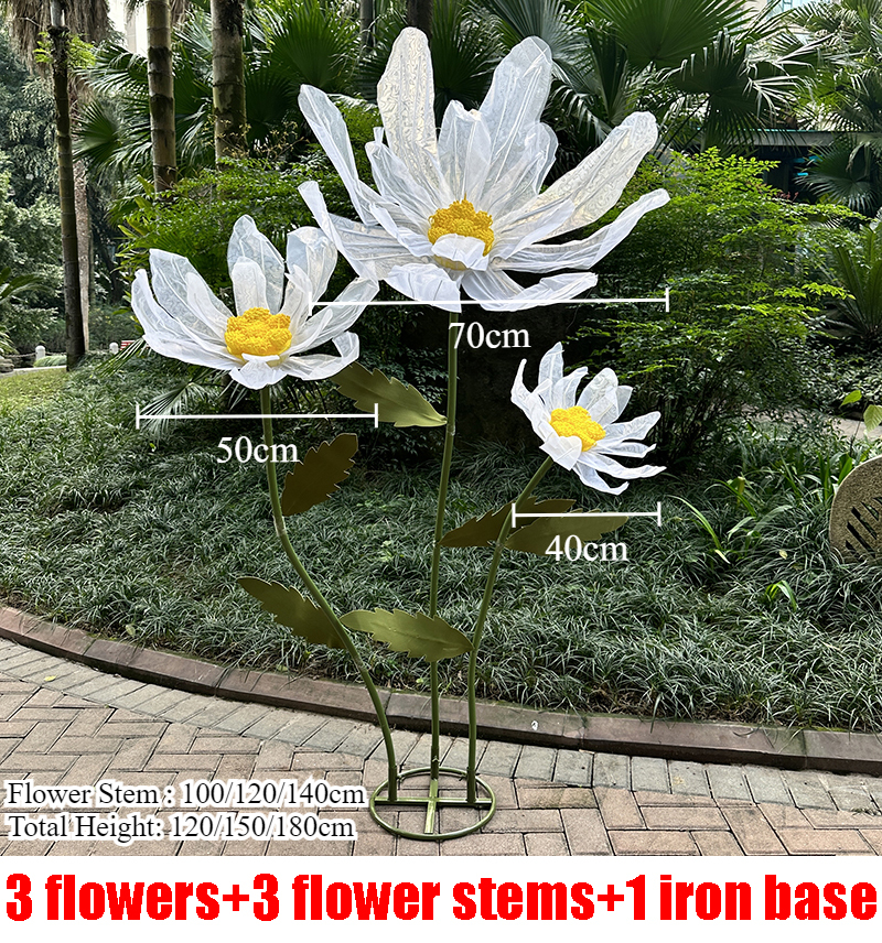 1/3 stk. kæmpe marguerit kunstige blomster bryllupsdekoration rekvisitter marguerit store blomster sceneopsætning vinduesudstilling boligdekoration