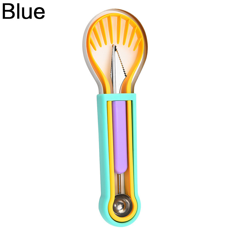 Rebanador de aguacate 3 en 1, carnicería de karité, mantequilla, pelador de frutas, cortador, separador de pulpa, cuchillo de plástico, herramientas de cocina para verduras: Sandía roja