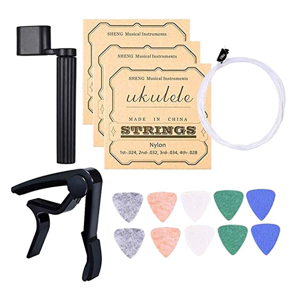Ukulele Repair Maintenance Tool Kit Toolkit String, Picks Ukulele Parts Accs