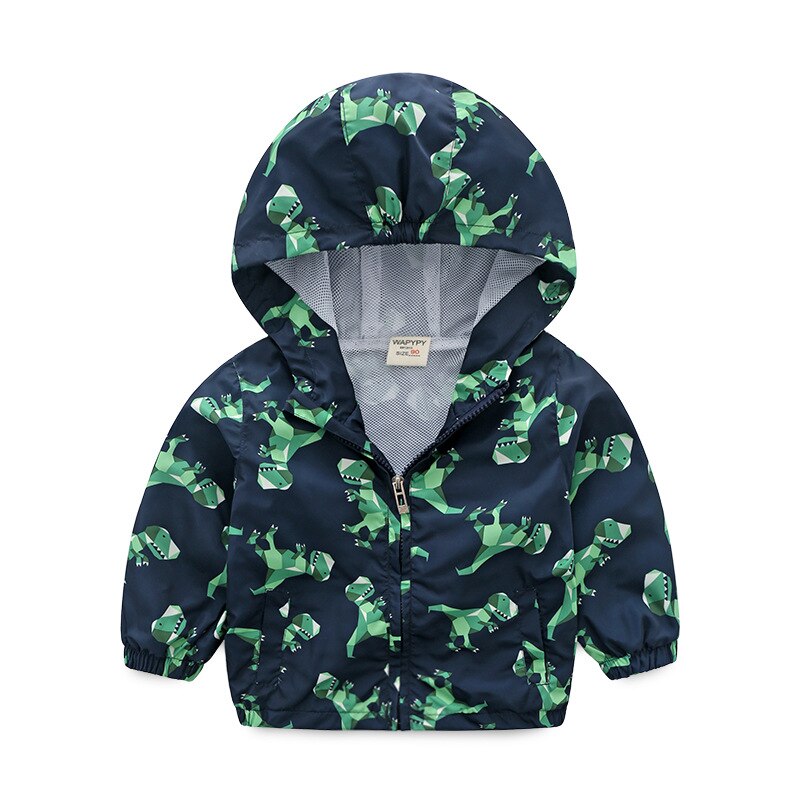 Kids Jongen Jas Mode Kind Dinosaurus Jassen Hooded Kids Rits Windjack Koreaanse Kinderen Kleding Jongens Jas Bovenkleding: B / 6