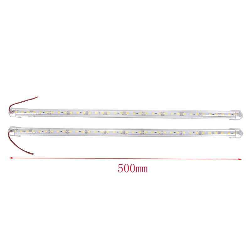 2 Pcs Aluminum Alloy Rigid LED Strip Rod Light Waterproof 12V 50CM