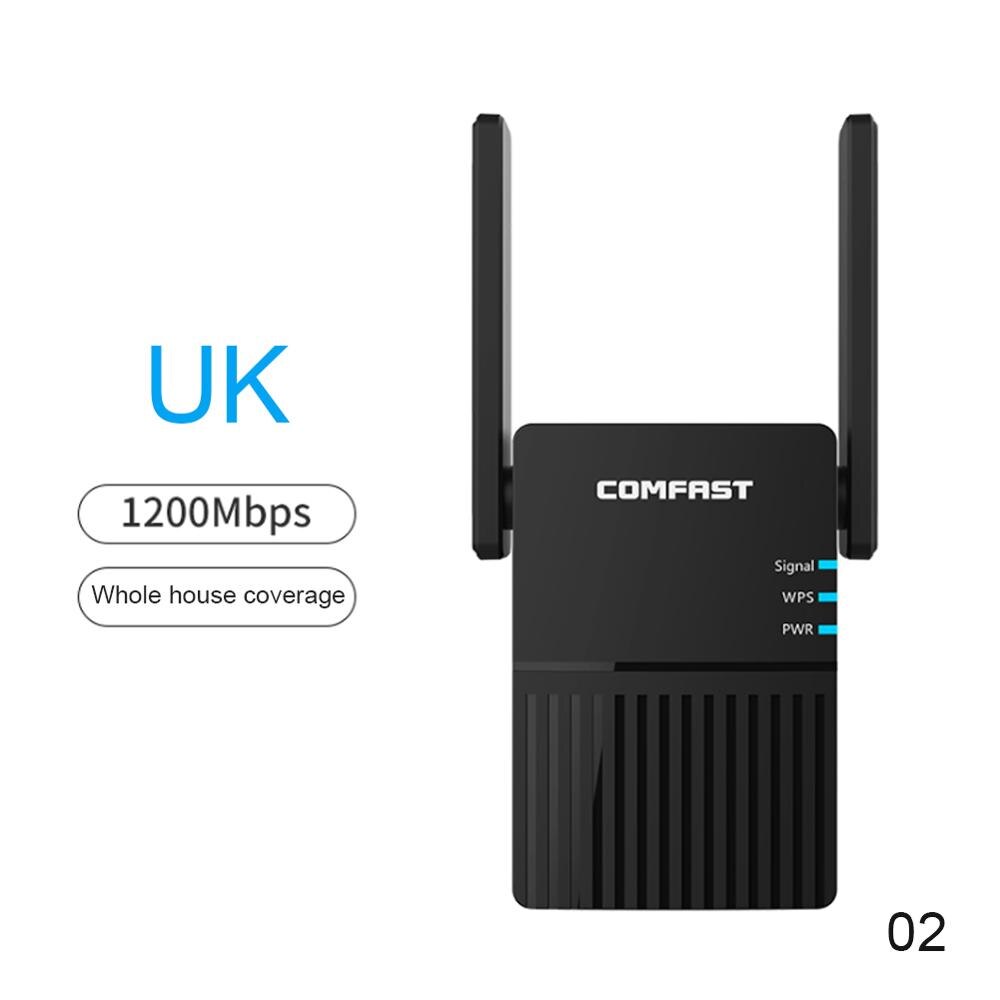 5Ghz WiFi Repeater Wireless Wifi Extender 1200Mbps Wi-Fi Amplifier 802.11N Long Range Wi fi Signal Booster 2.4G Wifi Repeater: UK plug