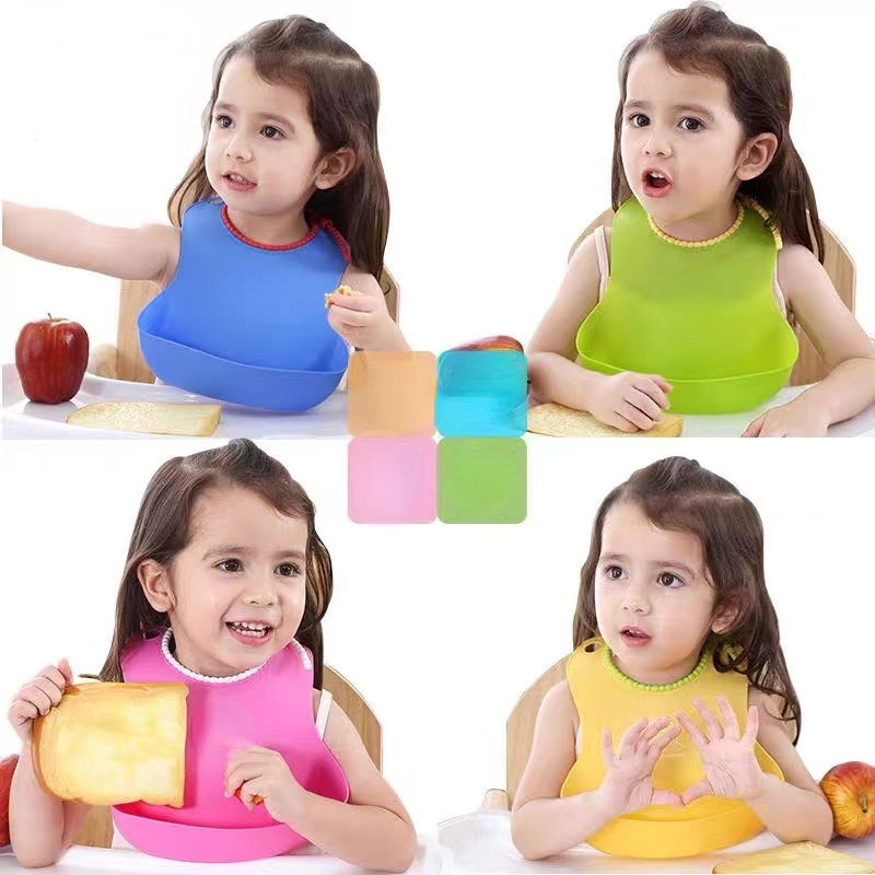 Snap-on baby bib waterproof pocket saliva bag mother and baby meal bag baby feeding complementary food