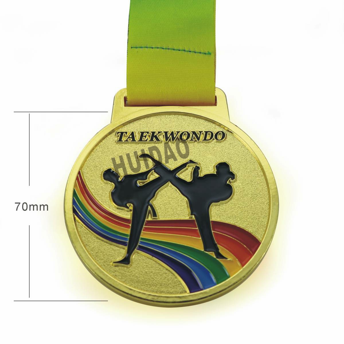 1 Set Taekwondo Medals with Ribbon 1Set Contain 1pcs Gold Medal and 1pcs Silver Medal ,1pcs Copper Medal Size 70MM