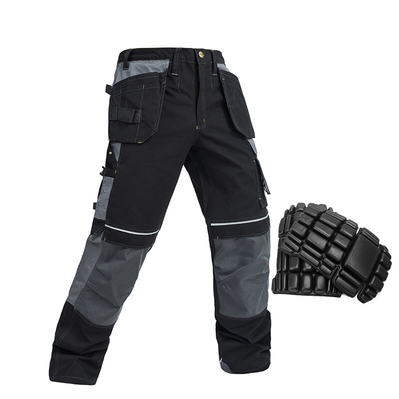 100% cotton men&#39;s work pants with knee pads mechanic craftsman workwear work trousers multi pocket