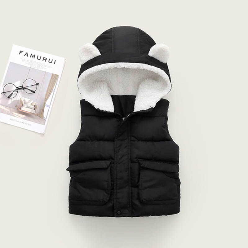 Autunno inverno bambini giù gilet di cotone ragazzi ragazze cappuccio spesso solido gilet bambini caldo Casual allentato senza maniche vestiti cappotto