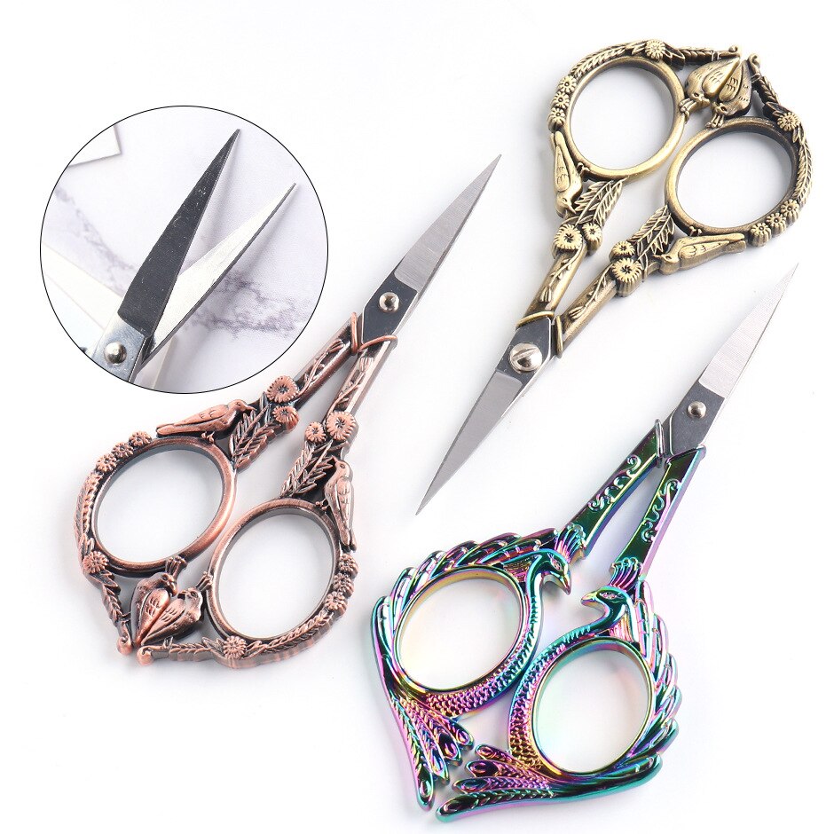 ANGNYA 1Pc Europäische retro Vogel Schere Edelstahl Pfau Phönix Nagel Schere machen-hoch Cutter Multi-Funktion Manikübetreffend Werkzeug