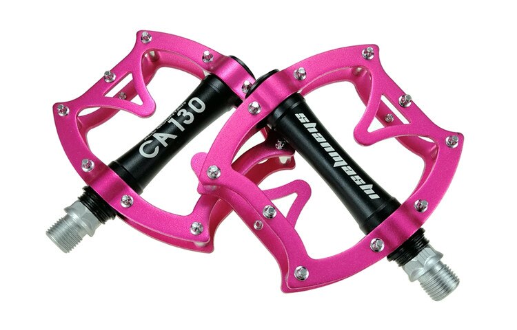neue Mountainbike Pedal Leichte Aluminium Legierung Lager Pedale für BMX Straße MTB Fahrrad Pedale: pink