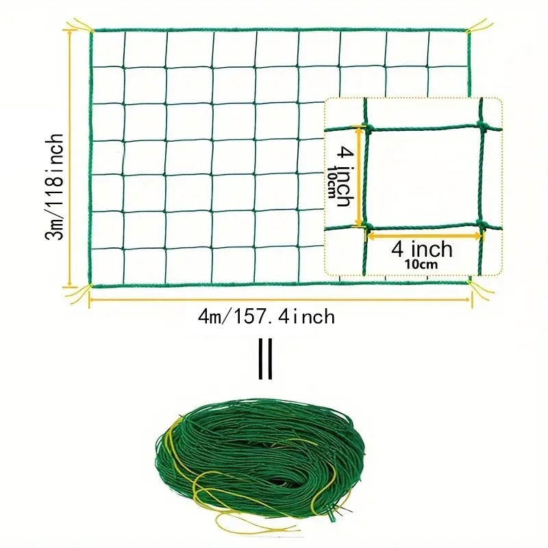1PCS Trellis Netting Outdoor Heavy Duty Nylon Plant Climbing Netting Plant Net for Cucumber Tomato Fruits Vegetables Grapes: L / green