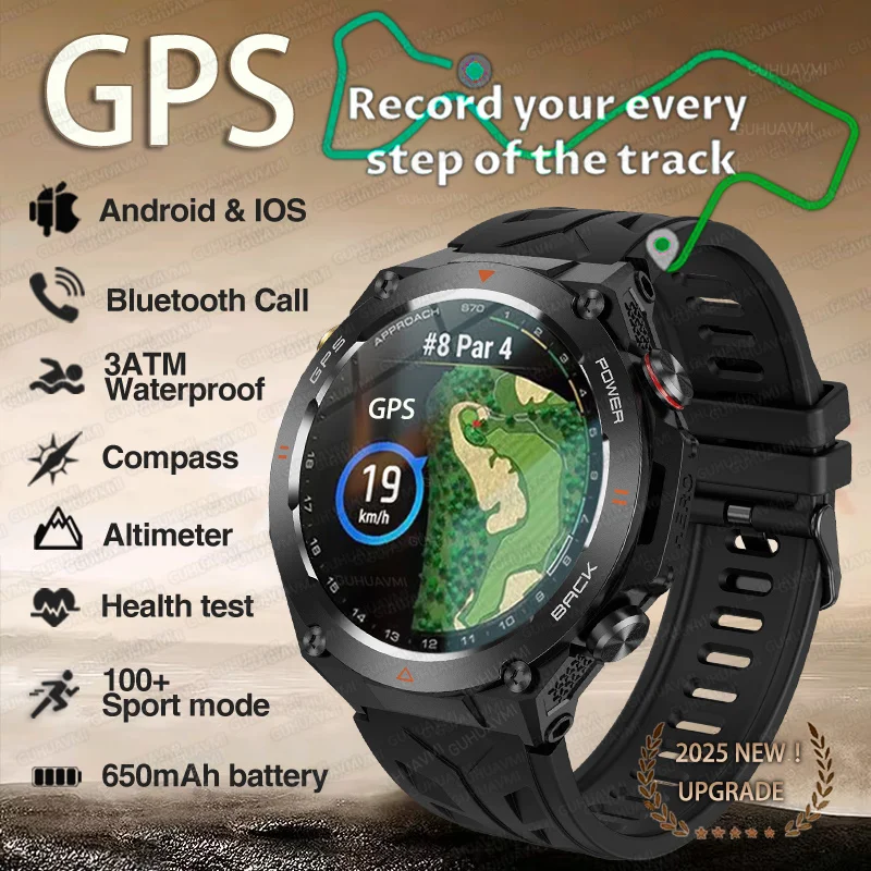 Para xiaomiimilitar certificação gps smartwatch 1.43 ''tela amoled bússola barômetro ip68 à prova dip68 água esportes pulseira de fitness