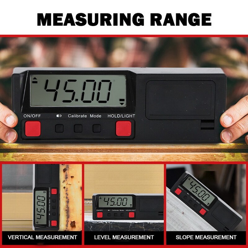 4x90° With Magnetic Electronic Digital Display Inclinometer Angle Ruler Level Meter Protractor Smart Tool Level Inclinometer