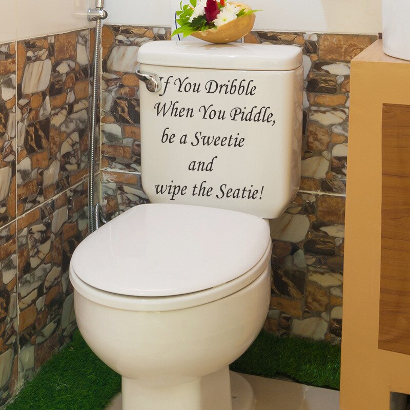 Tegn, hvis du dribler toilet badeværelse wallsticker mærkater boligdekoration tilbehør aftagelig wall decor stickers vægmaleri