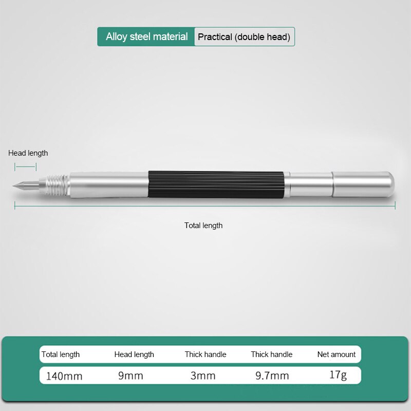 Alloy Scriber Pen Diamond Metal Construction Marking Pen Double-headed Engraving Tools Ceramic Marker Tile Glass Bottle Cutter: Double head