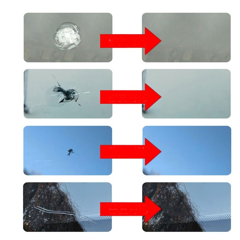 Auto Windschutzscheibe Reparatur Bausatz Auto Glas Riss Reparatur Werkzeuge mit Reparatur Mittel für Auto Windschutzscheibe Riss Spalt Krater und kratzen fi