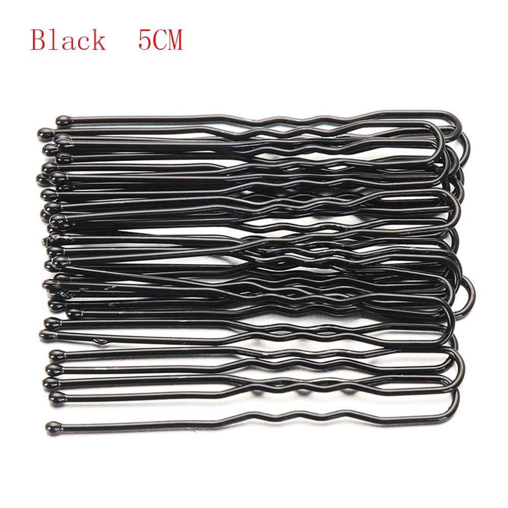 Horquilla en forma de U de 20 piezas, herramienta de peinado nupcial dorado, pasador de aleación, pinzas para el pelo, pasadores de Metal, pasador ondulado, 5/7cm: Negro