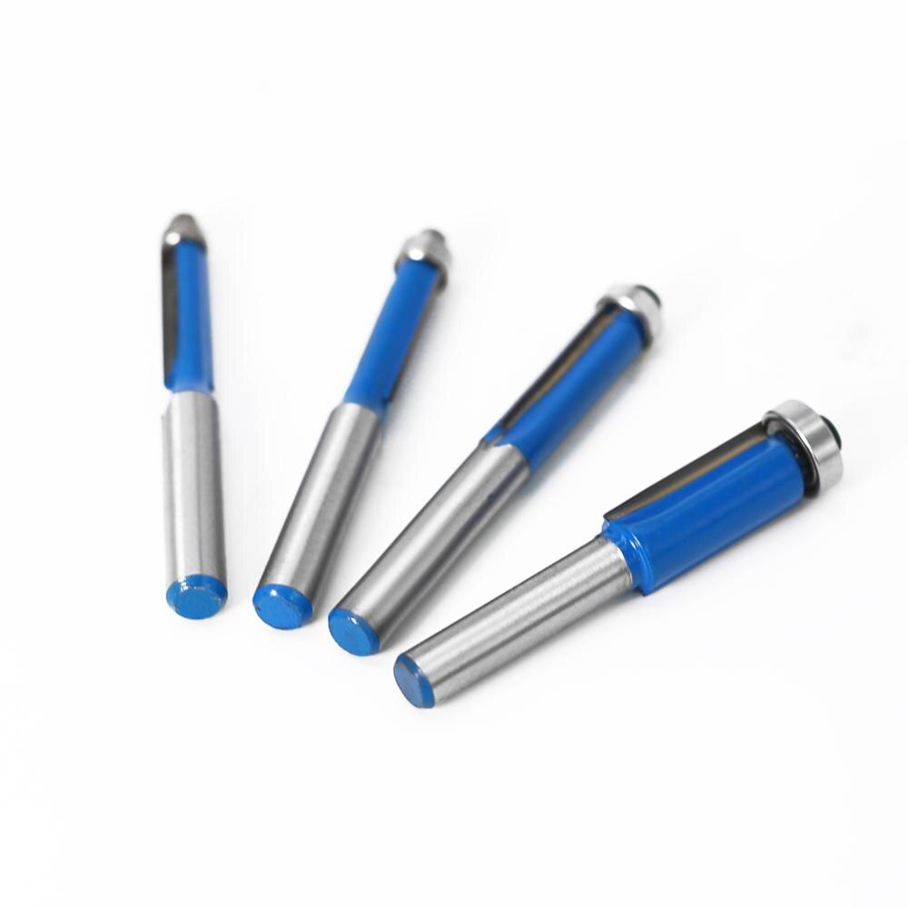 8mm Shank 1" Flush Trim Router Bit with Bearing for Wood Template Pattern Bit Tungsten Carbide Milling Cutter for Wood