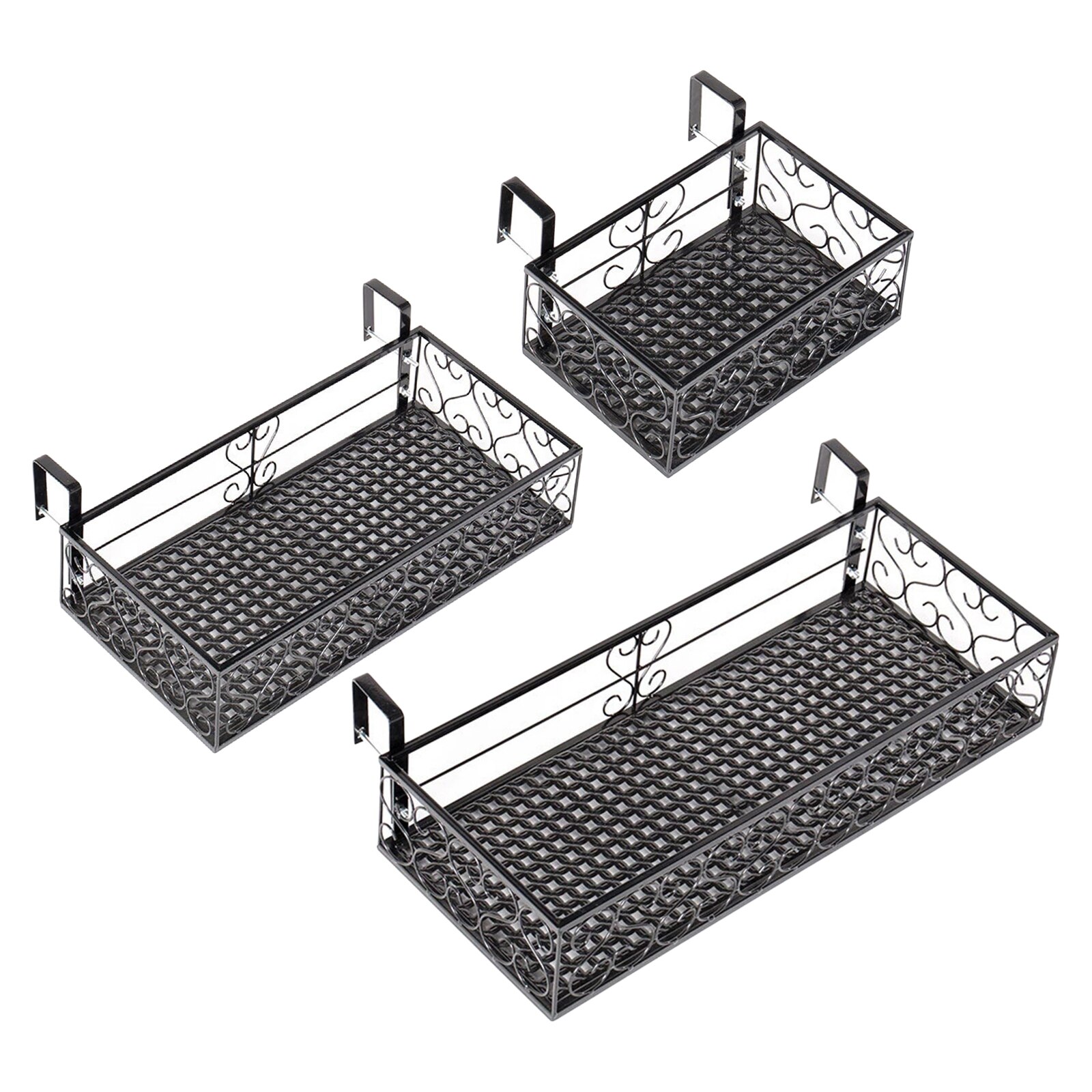 Gusseisen Pflanzer Regal Halfter er Balkon Hinterhof Garten Blumentopf ing Gestell Lagerung Stehen Korb Veranden Terrasse Hause