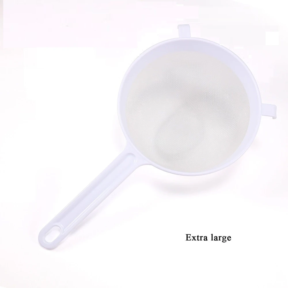 Küche Filter Bildschirm Handheld Kunststoff Mehl Sojamilch Filter Wiederverwendbare Obst Milch Dreg Screening Sieb Küche Zubehör: Grau