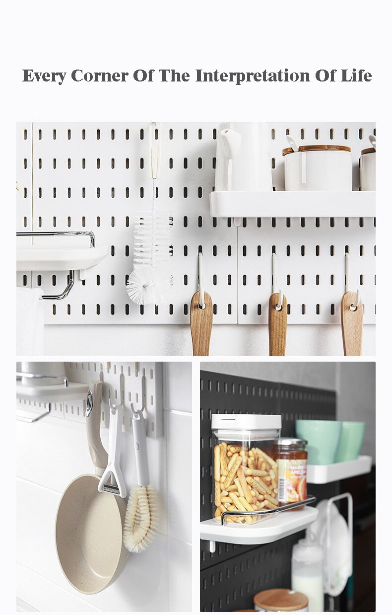 Wandplank Gratis Punch Accessoires Haak Borstel Houder Doos Decoratie Keuken Wc Badkamer Thuis Multifunctionele Butler Opslag