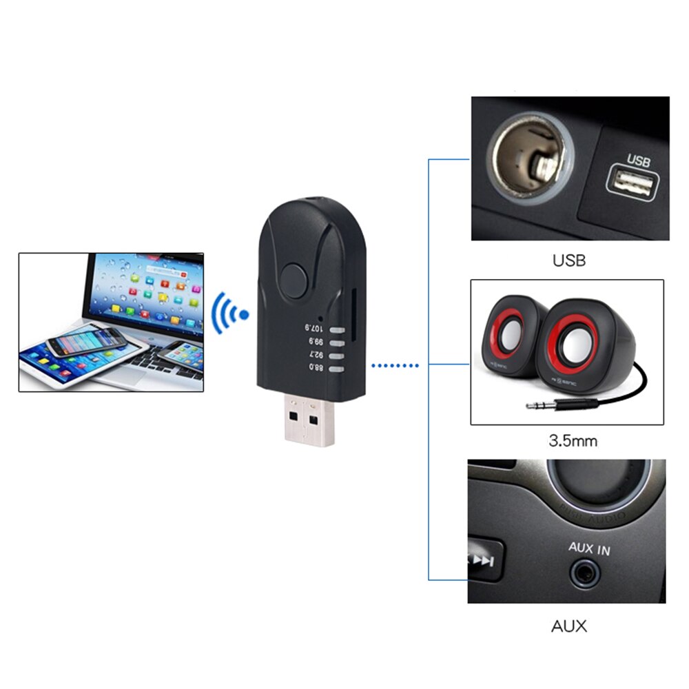 Bluetooth Receiver Wireless USB AUX Audio Adapter for Car Mp3 Player Speaker Handsfree car kit FM Modulator TF Music Adapter 40