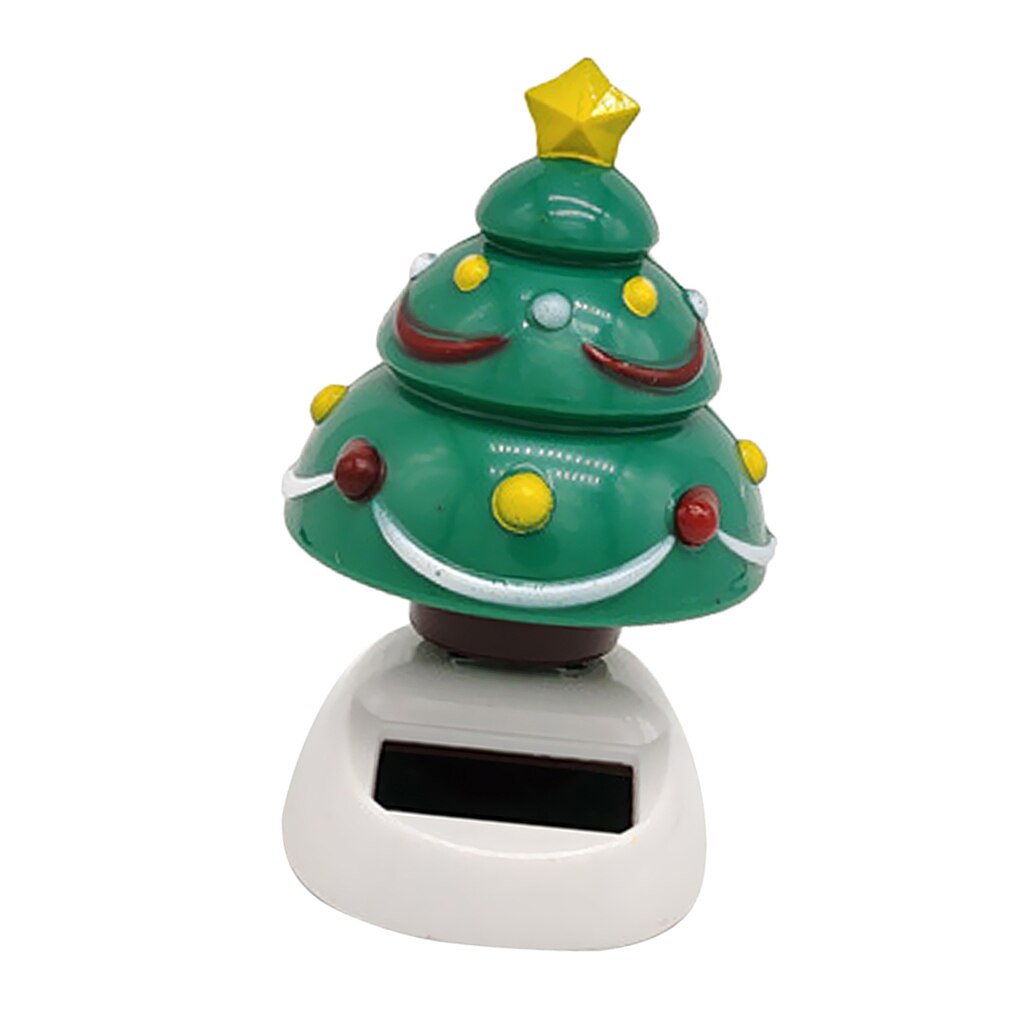 Solar Powered Christmas Tree Home Office Car Ornament Cafe Shop Bar Decor