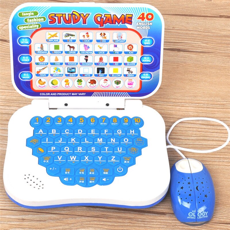 Simulation Computer With Mouse Mini Colorful Puzzle Toy Early Learning Education Machine Tablet Toy Random Color