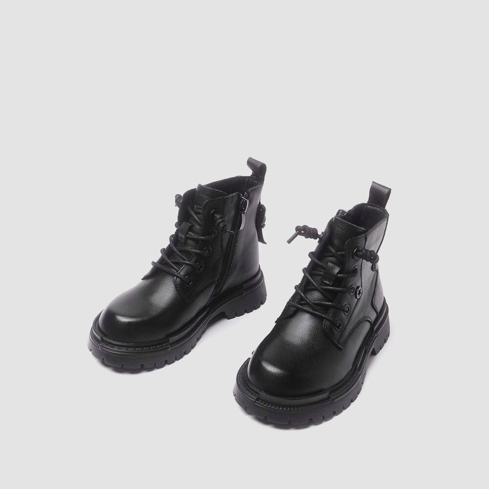 Botas Martin para niños, zapatos de negra, botas suaves de cuero de grano completo, botines para niños, Botines Chelsea, novedad de otoño