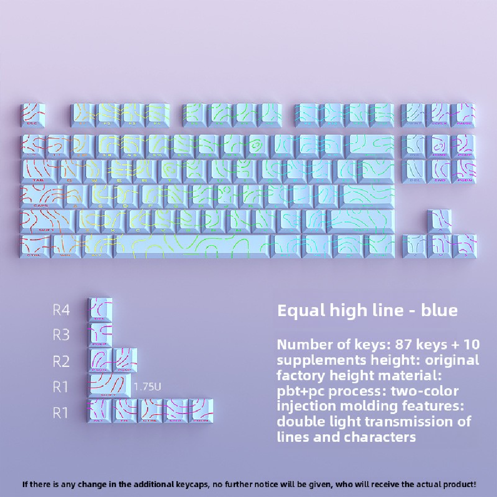 97-Tasten, weiße Konturenlinien, PBT-doppelt-Schuss-Tastenkappen, seitlich beleuchtete, leichte, hintergrundbeleuchtete, durchscheinende Kirschprofil für mechanische MX-Tastaturen: Creme Farbe