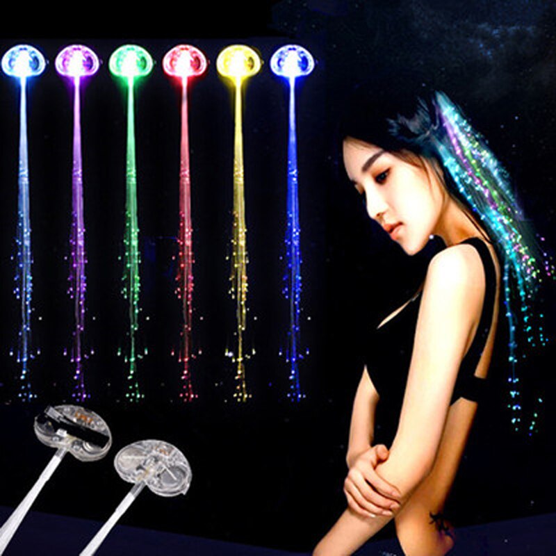 1pcs Girls Led Light Flashing Hair Braid Glowing Luminous Toys for Children Hairpin Novelty Kids Outdoor Theme Party Toys