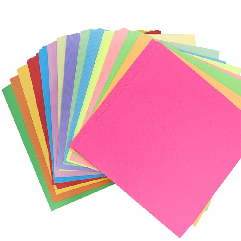 100 stücke Platz Origami Papier Doppel Seiten Einfarbig Falten Papier Mehrfarbigen Kinder Handgemachte DIY Scrapbooking Handwerk Decor