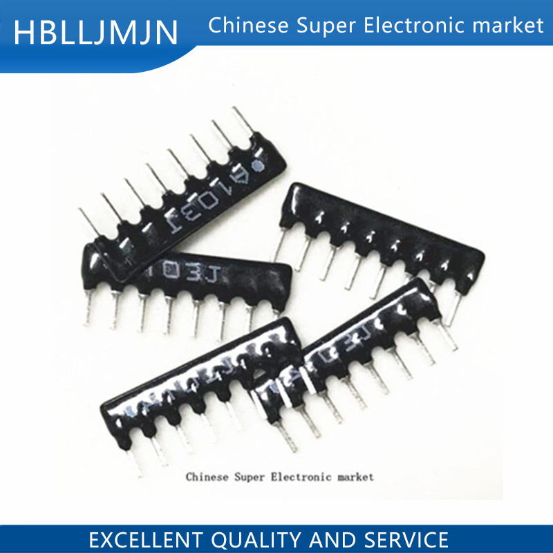 50PCS A08-103 SIP-8 10K Ohm 8 Commoned Resistor Ne... – Grandado