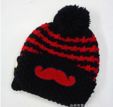 Snor dames winter warme muts met masker dames gebreide muts: Zwart