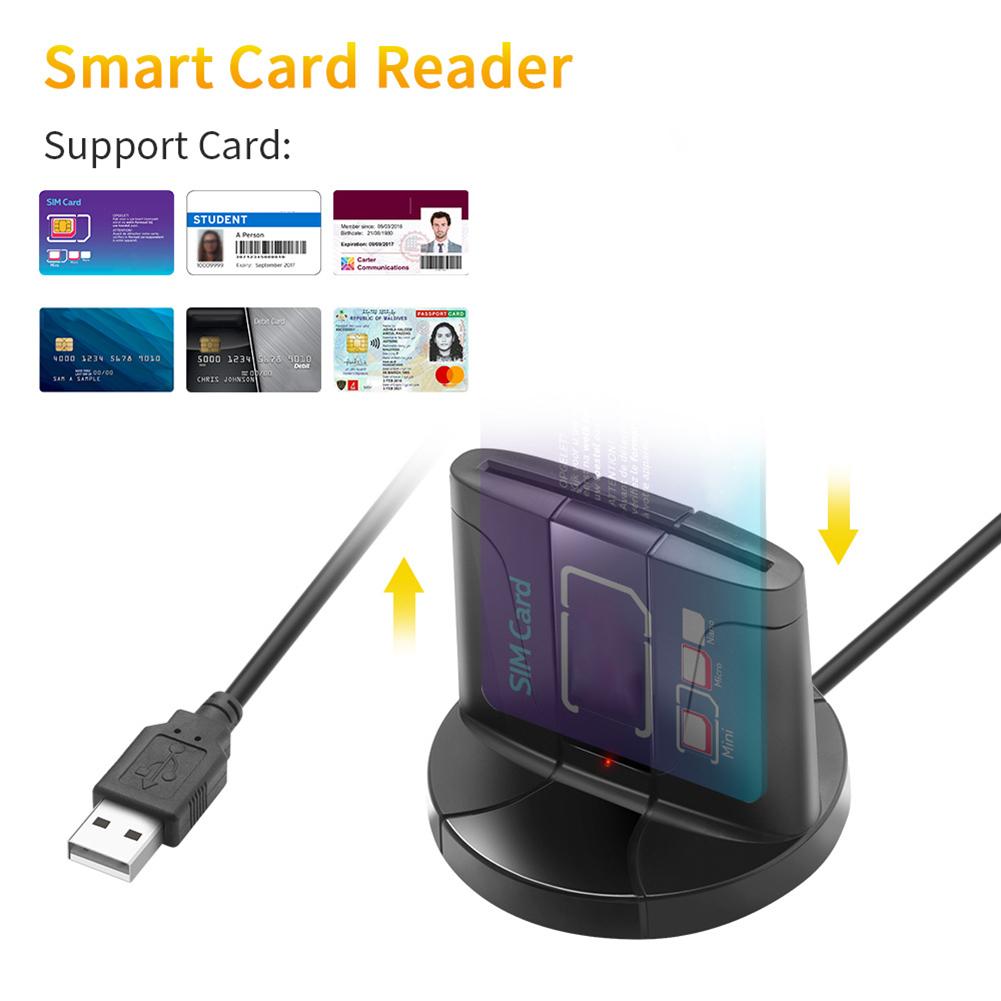 Smart card usb fælles adgang cac-læser id-kort bankkortlæser til windows 32 bit 64 bit xp vista 7 8 10 mac os x