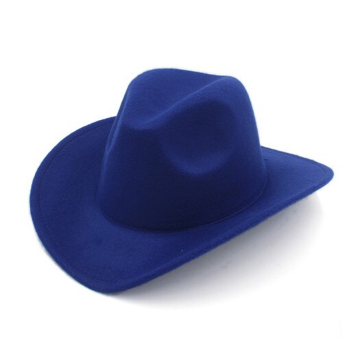 100%  uld vinter efterår børn følte western cowboy hat til pige dreng cowgirl cap jazz hat sol hat toca sombrero cap 12: Blå