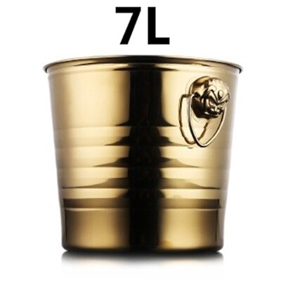 3l/5l/7l tigerhuvud i rostfritt stål ishink vin champagne vinkylare flaska kylare champagne öl kylare isfat: Guld 7l