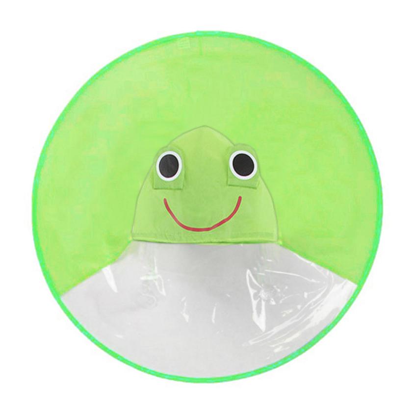 Cute Children Raincoat Rain Coat UFO Children Umbrella Hat Magical Hands Free Raincoat Great For Kids #: B