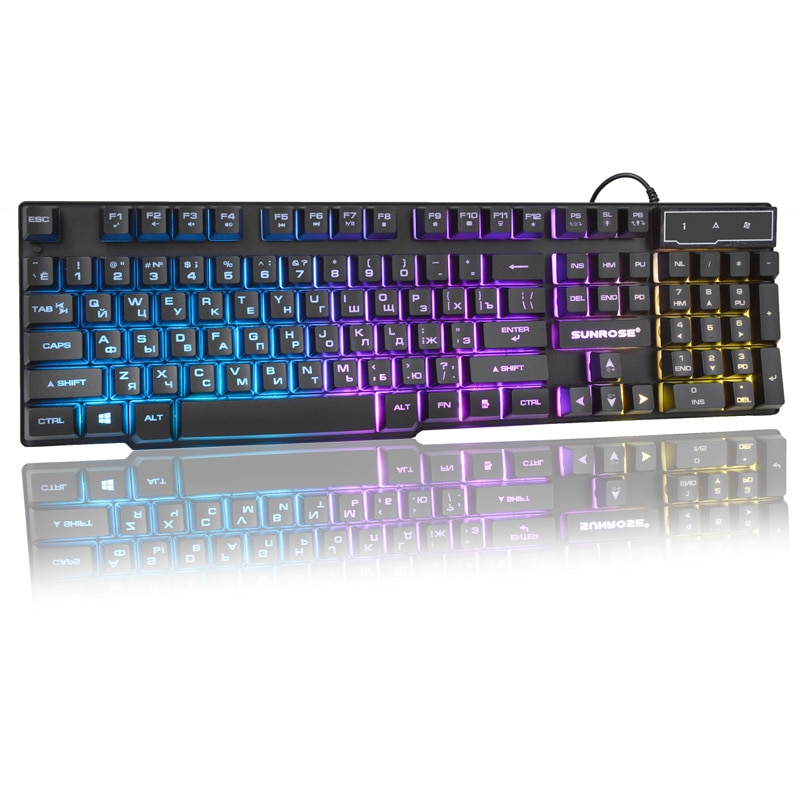 Russian Keyboard Wired Gaming Keyboard 104 Keys Backlit LED Keyboards USB Waterproof Mechanical Feel Gamer Keyboard For Laptop