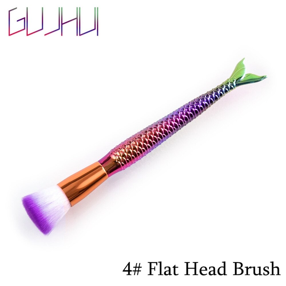 1PC beauté maquillage trousse à outils sirène queue de poisson pinceaux de maquillage Pro fard à paupières visage Contour fond de teint correcteur Blush brosse cosmétique: m04 Flat Head Brush