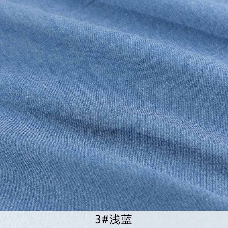 Sommer blød tynd ensfarvet bomuld denim stof til syning tilbehør tøj beklædningsgenstand skjorte nederdel materiale 45*145cm tj4512: 3